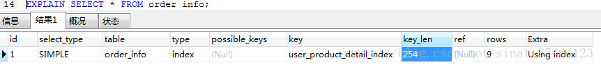 Explain的效果