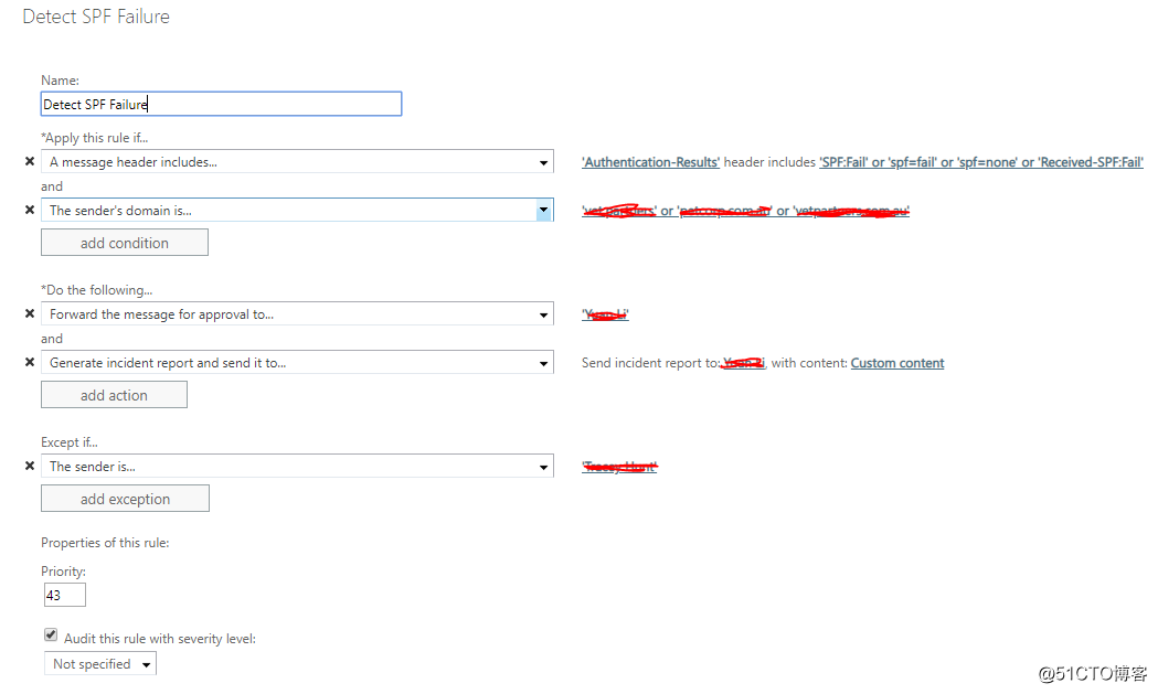 Office 365 设定规则避免spoof邮件