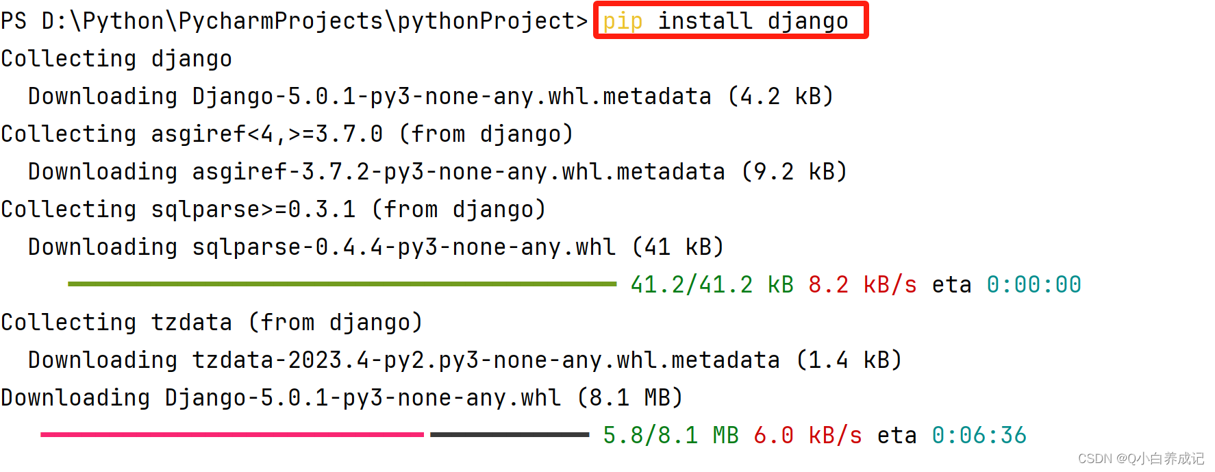 PyCharm Community Edition 2023.3.1安装django模块_pycharm 2023.3.2 ...
