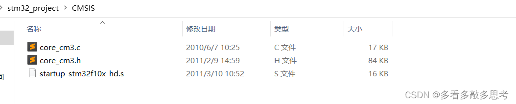 CMSIS文件夹下存放文件
