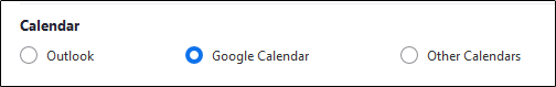 calendar options