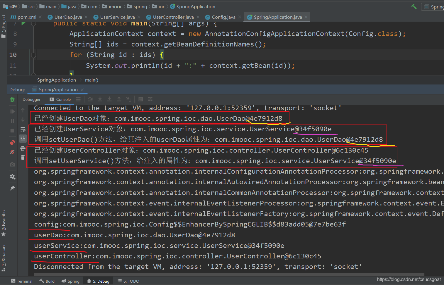 Spring IoC容器与Bean管理26:使用Java Config方式实现Spring IoC二:对象依赖注入 ...
