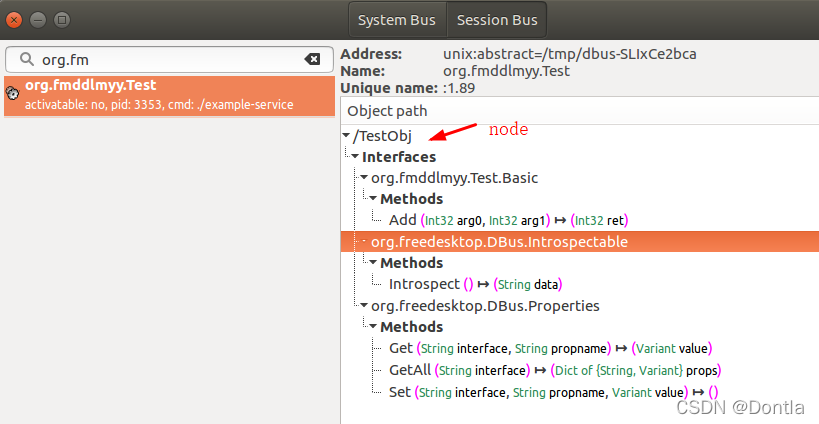 linux 进程间通信 dbus-glib【实例】详解三 数据类型和dteeth(类型签名type域)(层级结构:服务Service ...