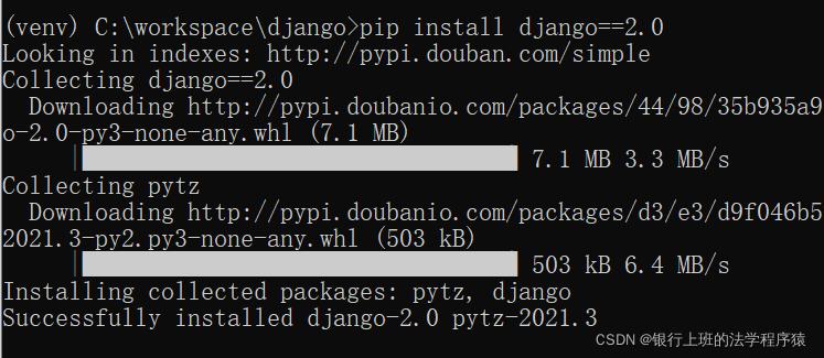 pip install django==2.0