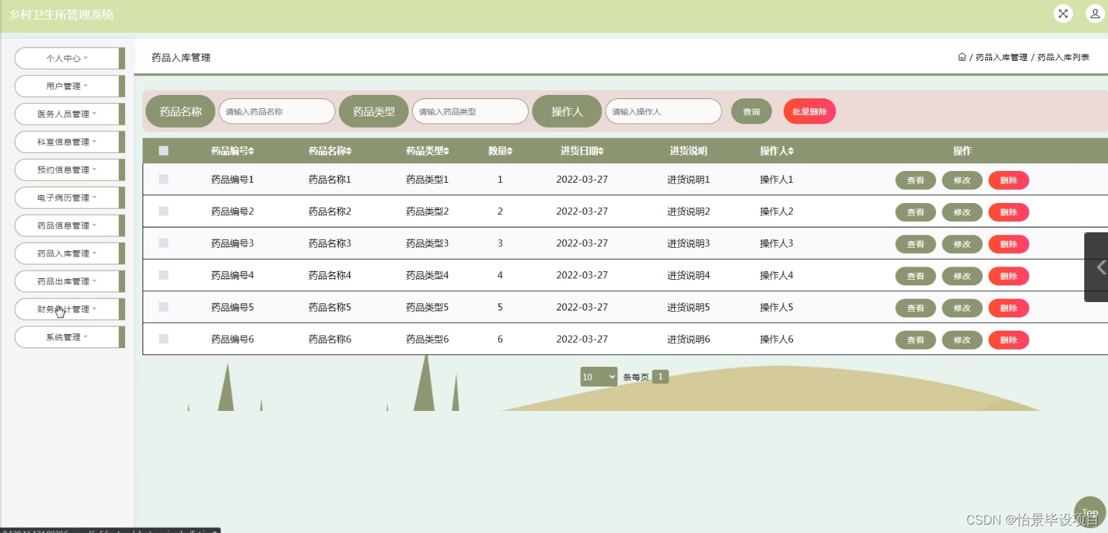 乡村卫生所管理系统(JSP+java+springmvc+mysql+MyBatis)
