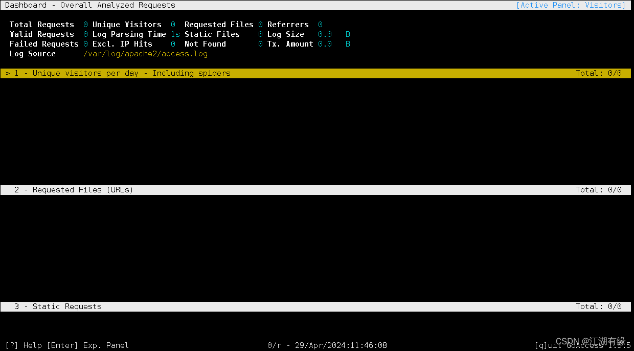 Linux系统之GoAccess实时Web日志分析工具的基本使用插图5 在这里插入图片描述