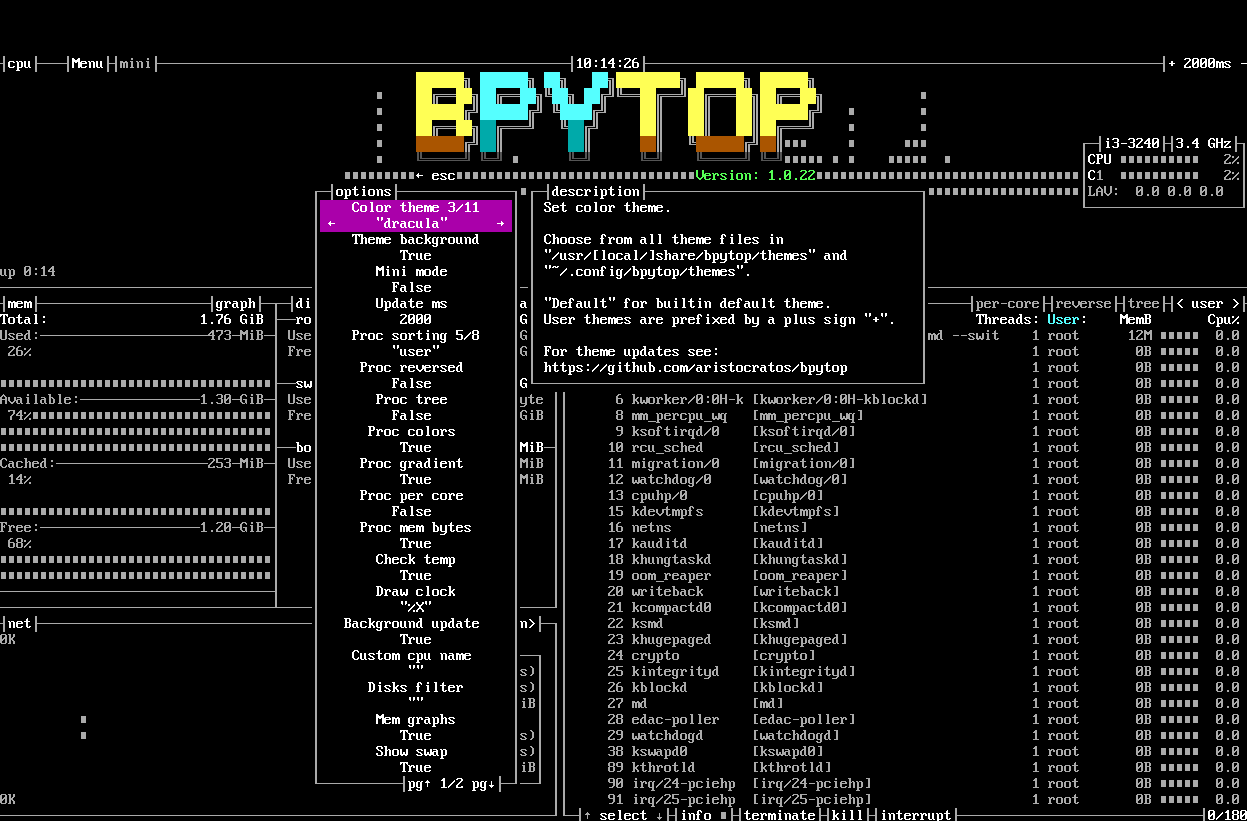 Linux中一个高效的资源监控器 – BpytopLinux中一个高效的资源监控器 – Bpytop