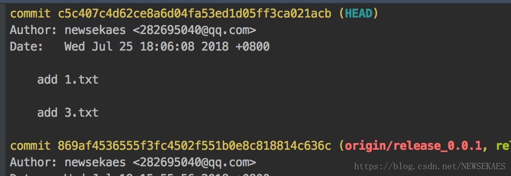 删除成功后的commit