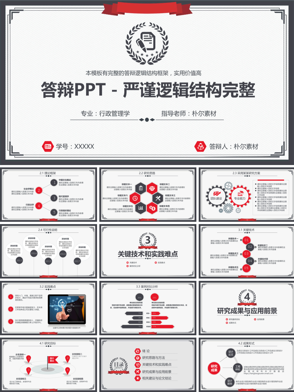 毕业答辩PPT-内含内容和逻辑结构