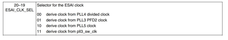 寄存器 CSCMR2 的 ESAI_CLK_SEL 位