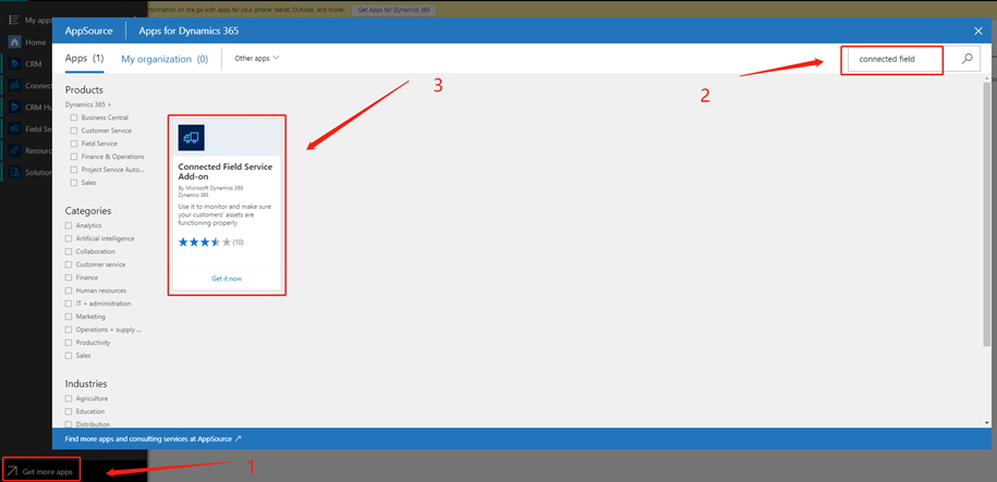 Dynamics 365 CRM 部署 Connected Field Service