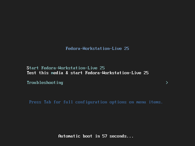 Fedora 25 Workstation 安装步骤