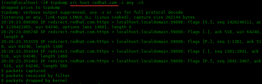 tcpdump 命令的常用选项:二tcpdump 命令的常用选项:二