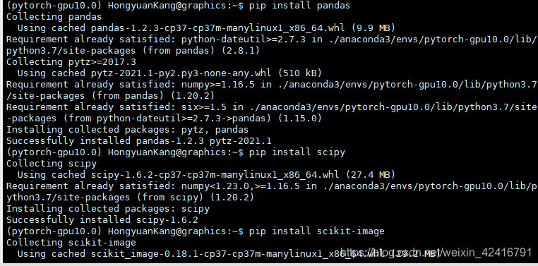 没加镜像装pandas成功
