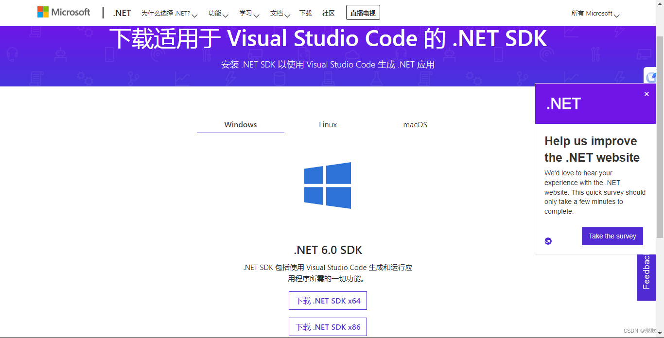 适用于 Visual Studio Code 的 .NET SDK