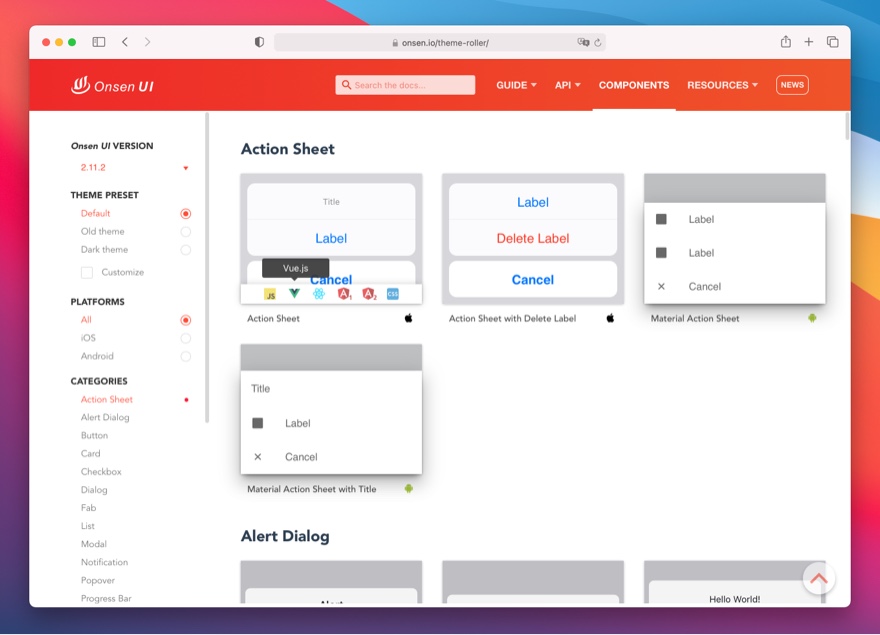 onsen ui 组件