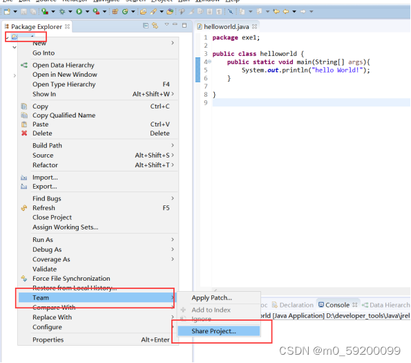 编写第一个java程序【Eclipse+github+“hello world”】_eclipse github 新建java-CSDN博客