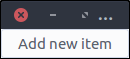 Add new item button in the application window