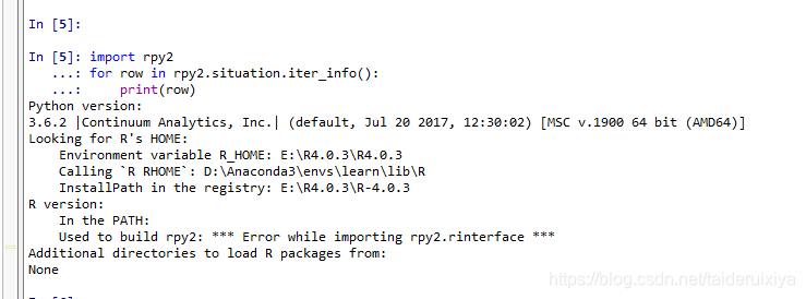 应用python调用rpy2的相关问题指南 “Unable to locate R.dll within %s“ % R_HOME ...