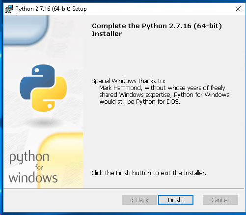 Python2 Installation Successful