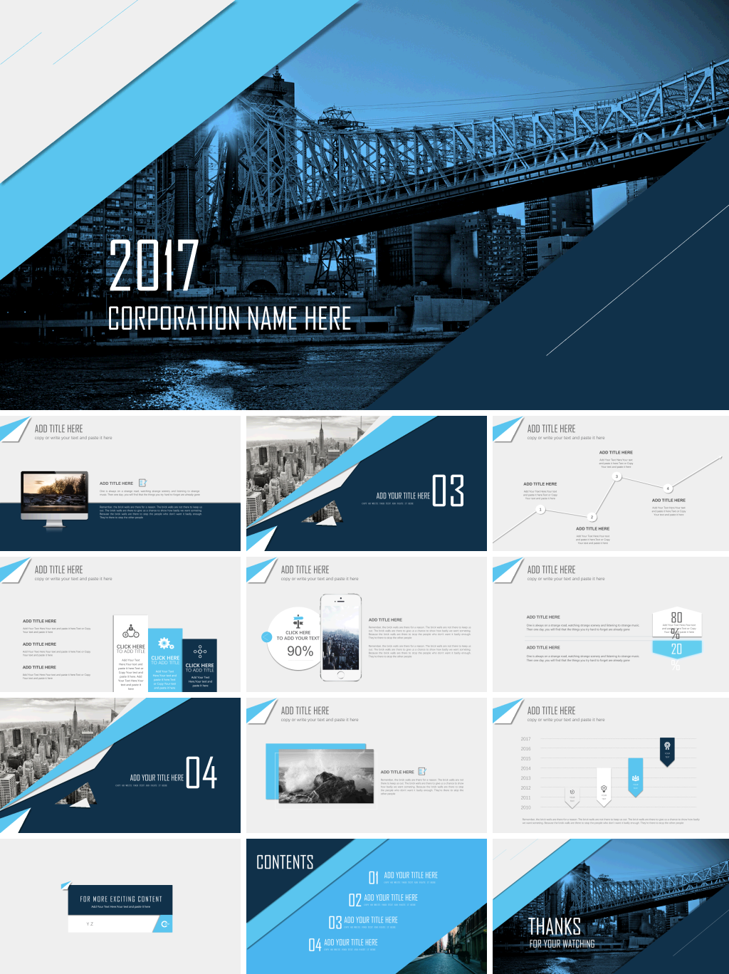 精美动态欧美风通用PPT模板