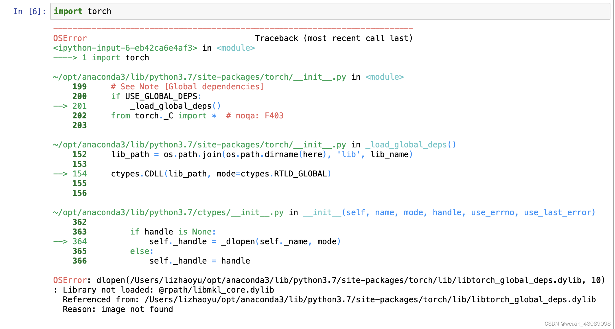 python 安装pytorch出问题，OSError Traceback (most recent call last)_oserror ...