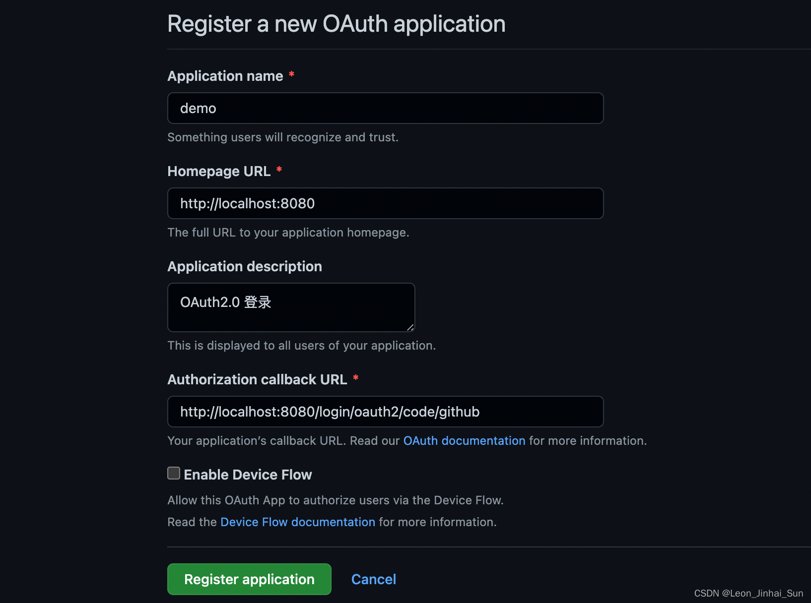 OAuth Client 结合 GitHub 授权案例_github授权应用-CSDN博客
