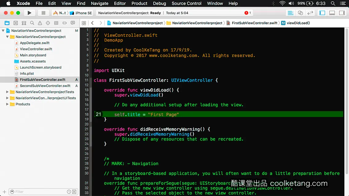 互动教程 for Xcode9 & Swift4-酷课堂