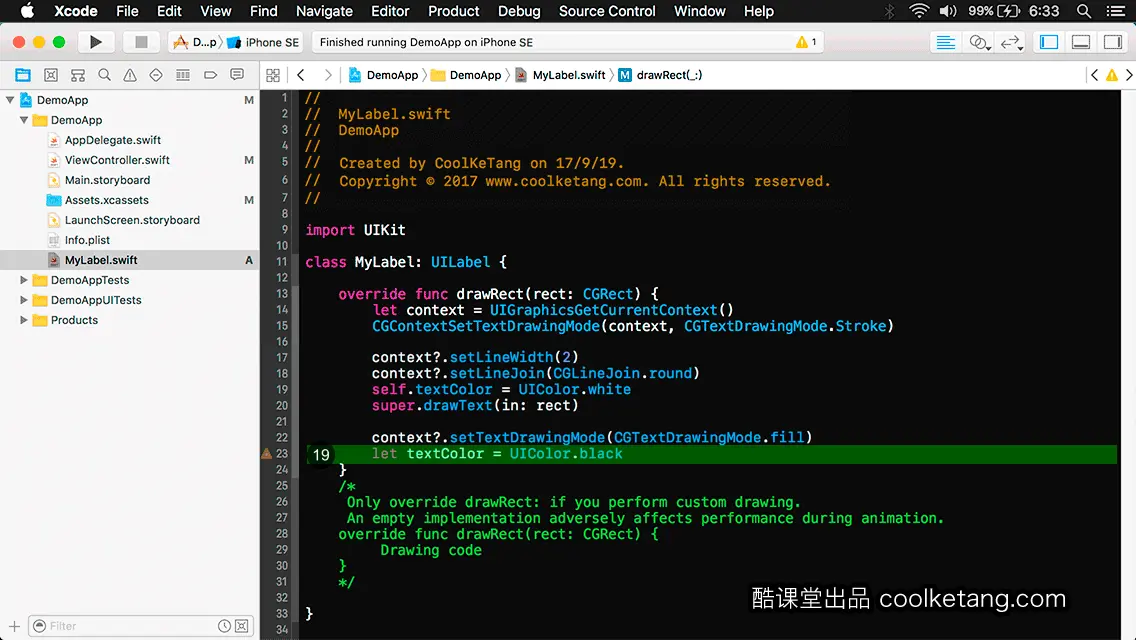 互动教程 for Xcode9 & Swift4-酷课堂