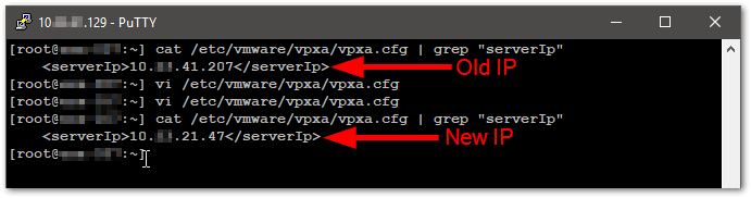 Change The vCenter Server Appliance IP Address verify again