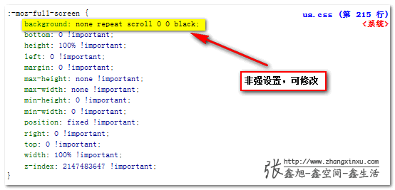 FireFox浏览器中默认对全屏元素的CSS设置 张鑫旭-鑫空间-鑫生活