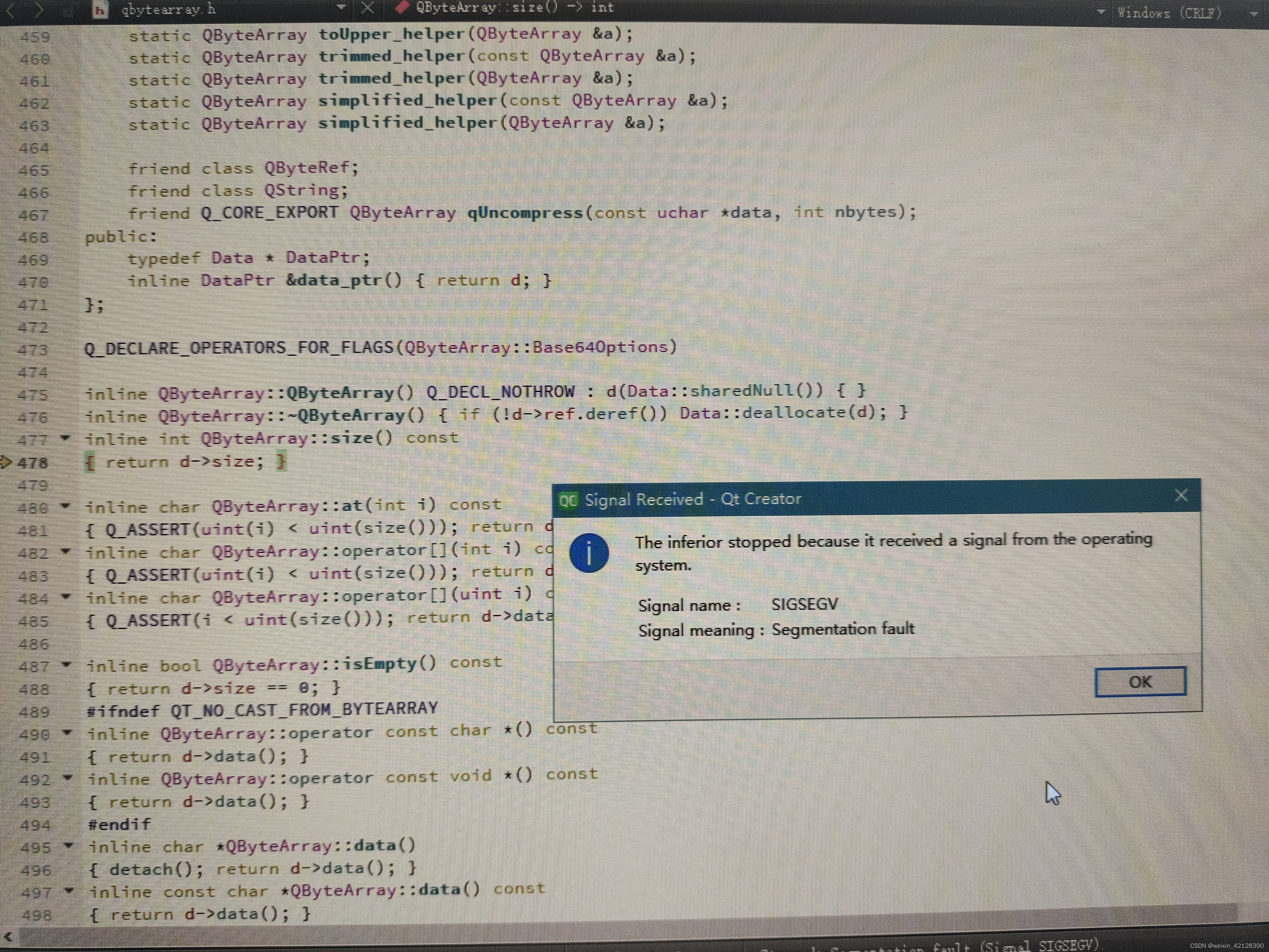 Qbytearray Resize QT debug单步调试遇到QByteArray时崩溃_qbytearray 无法访问-CSDN博客