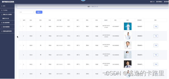 图5-9 医院工作人员界面