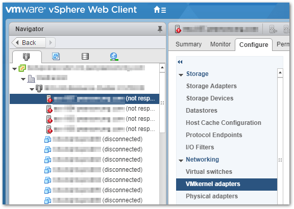 Change The vCenter Server Appliance IP Address Disconnected