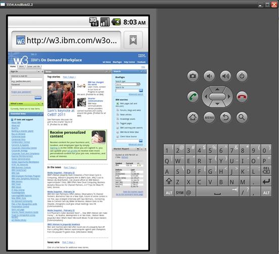 图 9:显示 IBM 主页画面