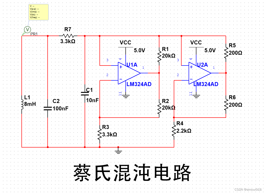 蔡氏电路-混沌信号（22年TI杯D题复现）_混沌信号2022年d题-CSDN博客