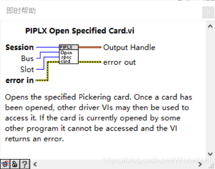 PIPLX Open Specified Card.vi