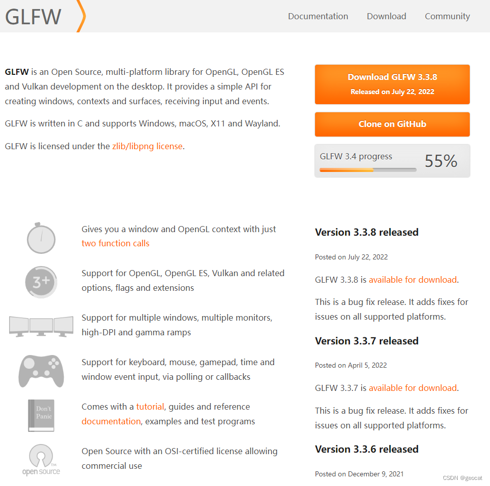 glfw官网截图