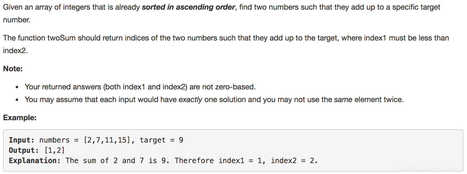 Two Sum II - Input array is sorted