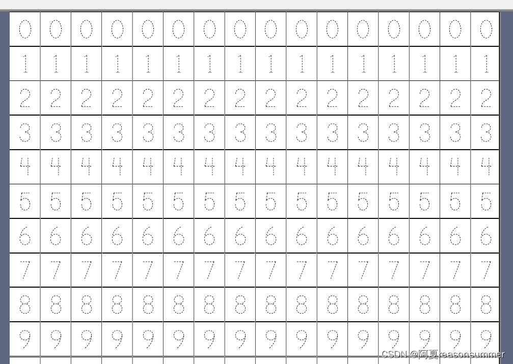【教学类-44-05】20240201 德彪钢笔行书字库（实线字体）制作的数字描字帖-CSDN博客