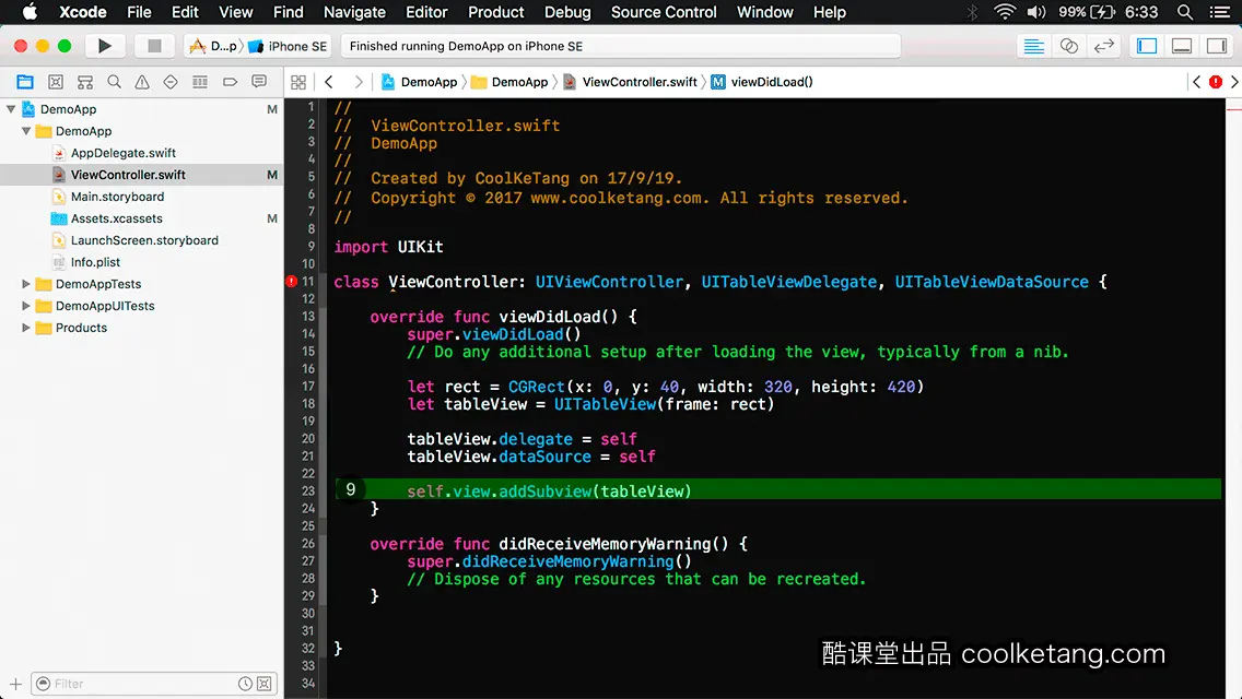 互动教程 for Xcode9 & Swift4-酷课堂