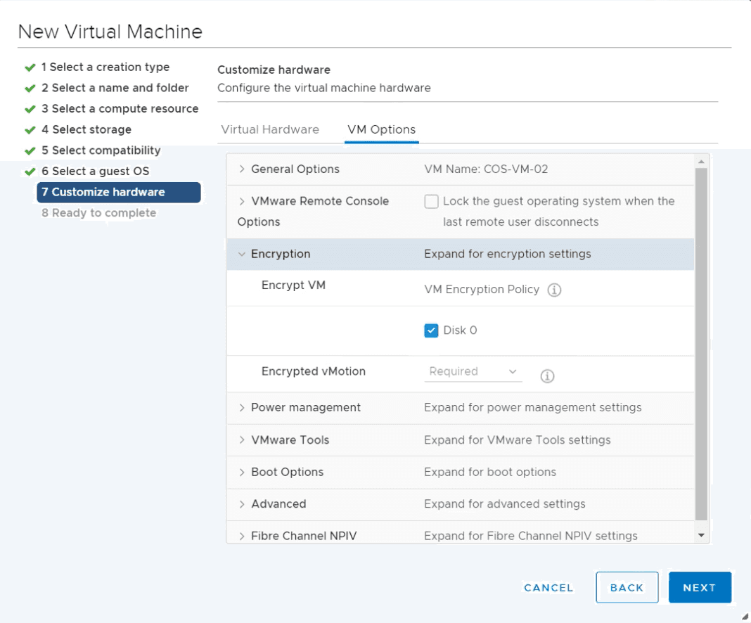 创建一个新的加密虚拟机