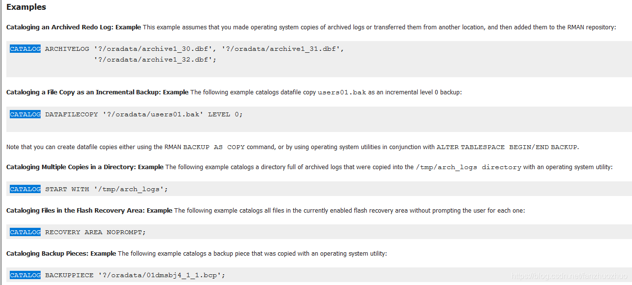 RMAN catalog和switch参数解读_catalog datafilecopyCSDN博客