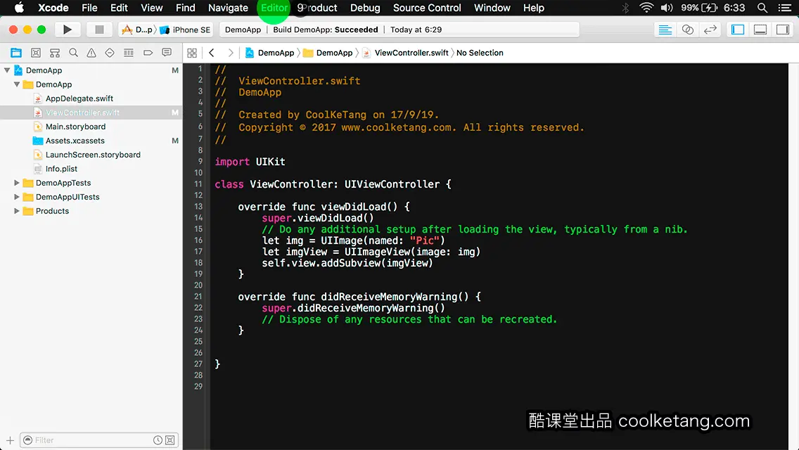互动教程 for Xcode9 & Swift4-酷课堂