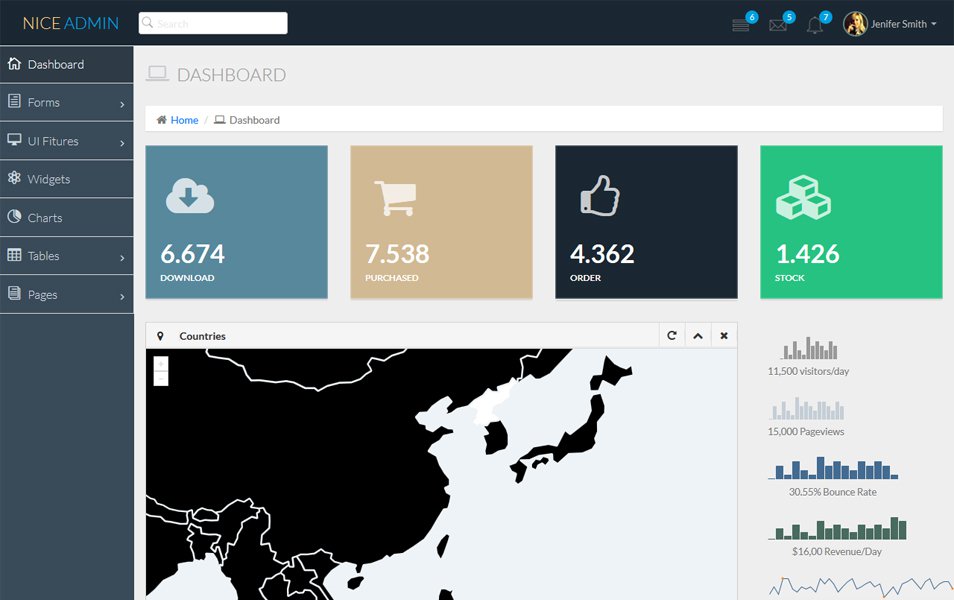 Nice Admin – bootstrap Free admin HTML template