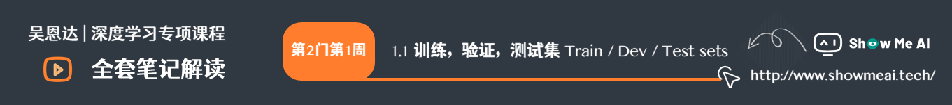 训练，验证，测试集 Train / Dev / Test sets