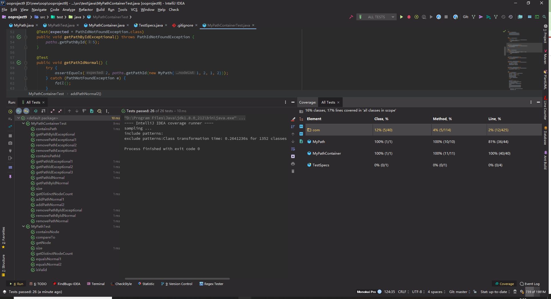 JUnit+Coverage结果