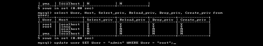 Example of database connection