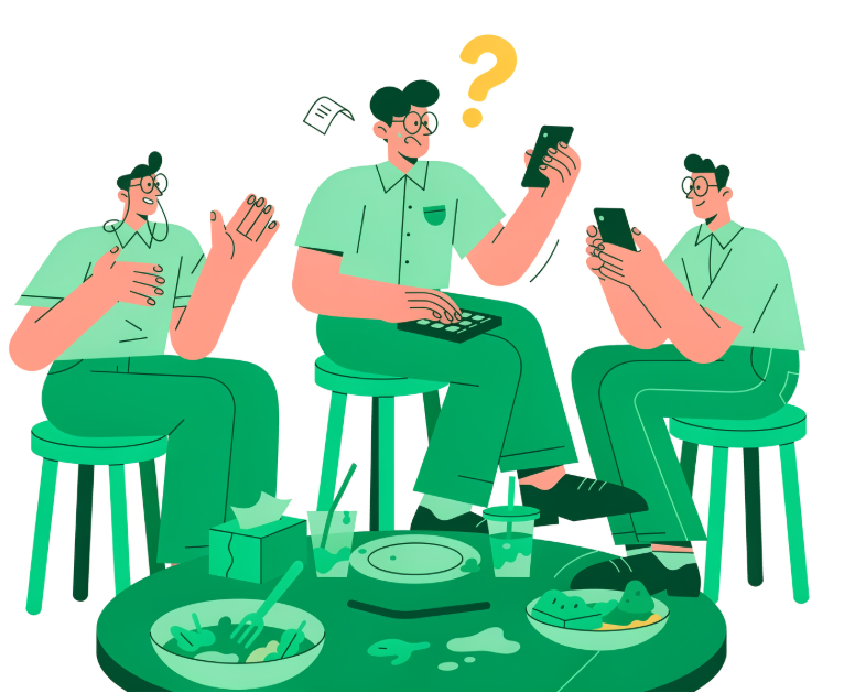 聚餐之后的三个人