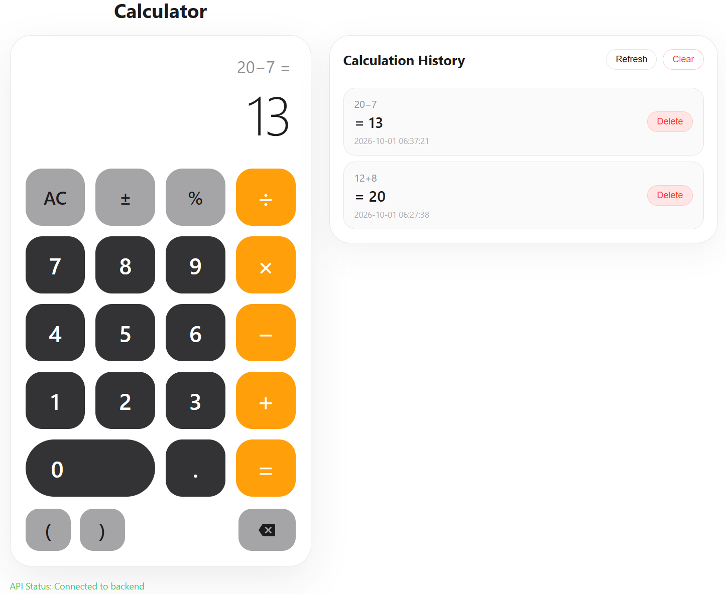 First Assignment — Front-End and Back-End Separation Calculator System ...
